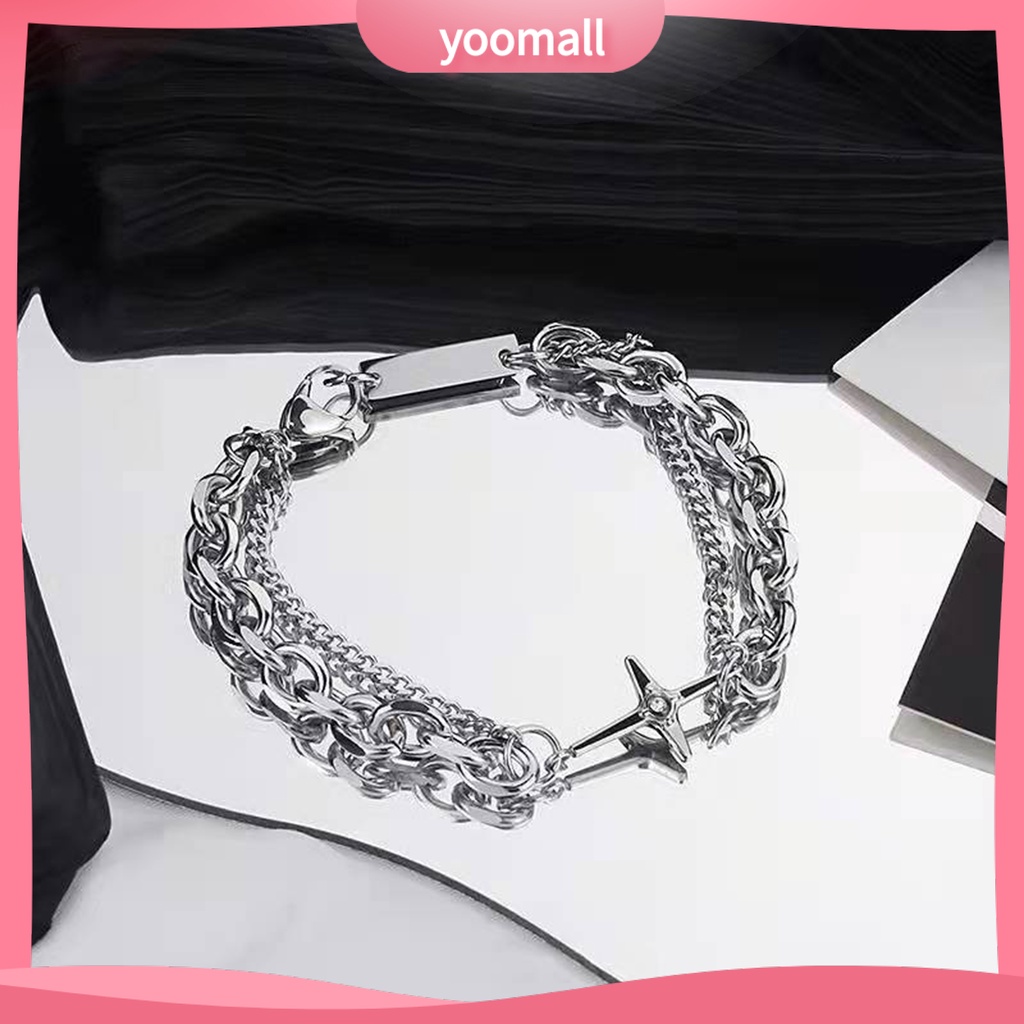 [YM] Vòng Tay Trang Sức Nhiều Lớp Mạ Điện Lâu Trôi Độ Bóng Cao Không Phai Màu Trang Trí Ngôi Sao