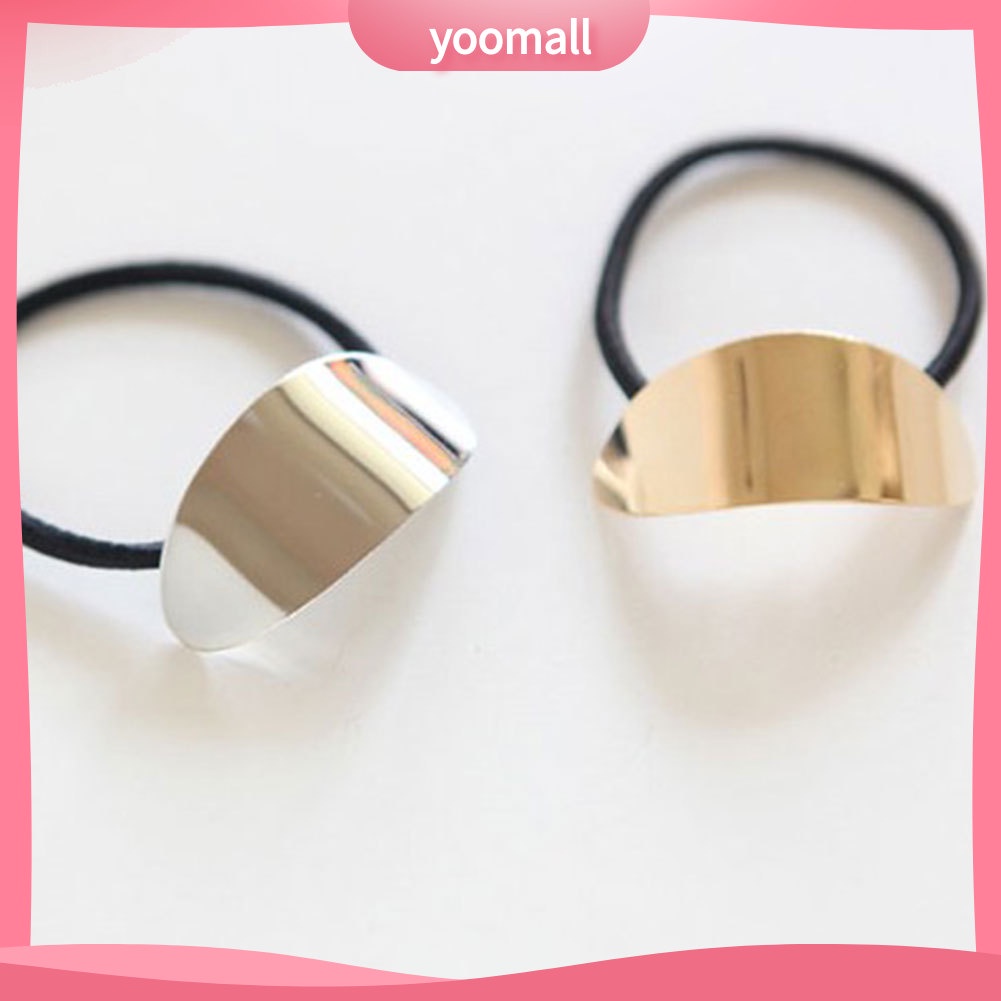 Dây Cột Tóc Đuôi Ngựa Co Giãn In Họa Tiết Chiếc Lá Hợp Kim Thời Trang Cho Nữ