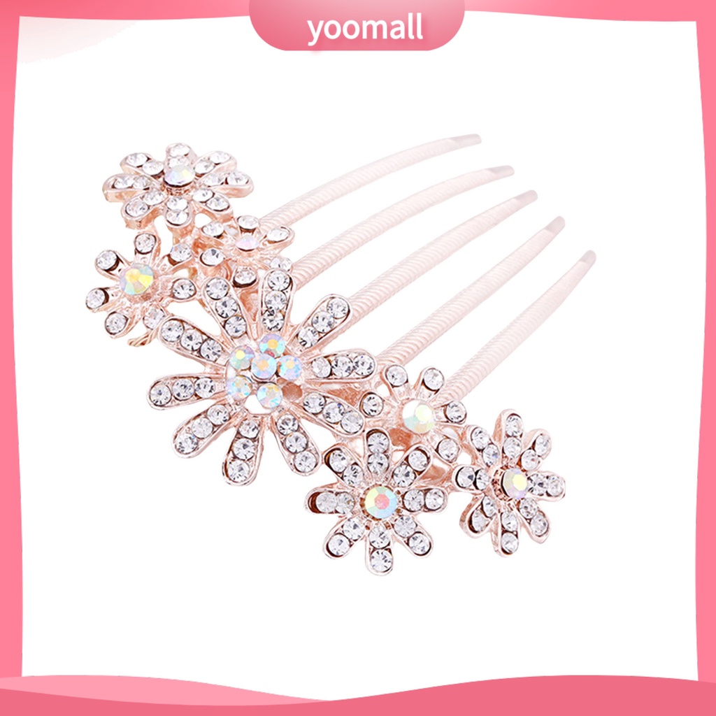 Lược Cài Tóc Năm Răng Đính Đá Lấp Lánh Dễ Sử Dụng