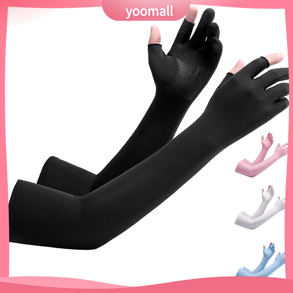 1 Đôi Găng Tay Chống Nắng Độ Co Giãn Cao Chống Trượt Có Thể Chạm Màn Hình Cảm Ứng