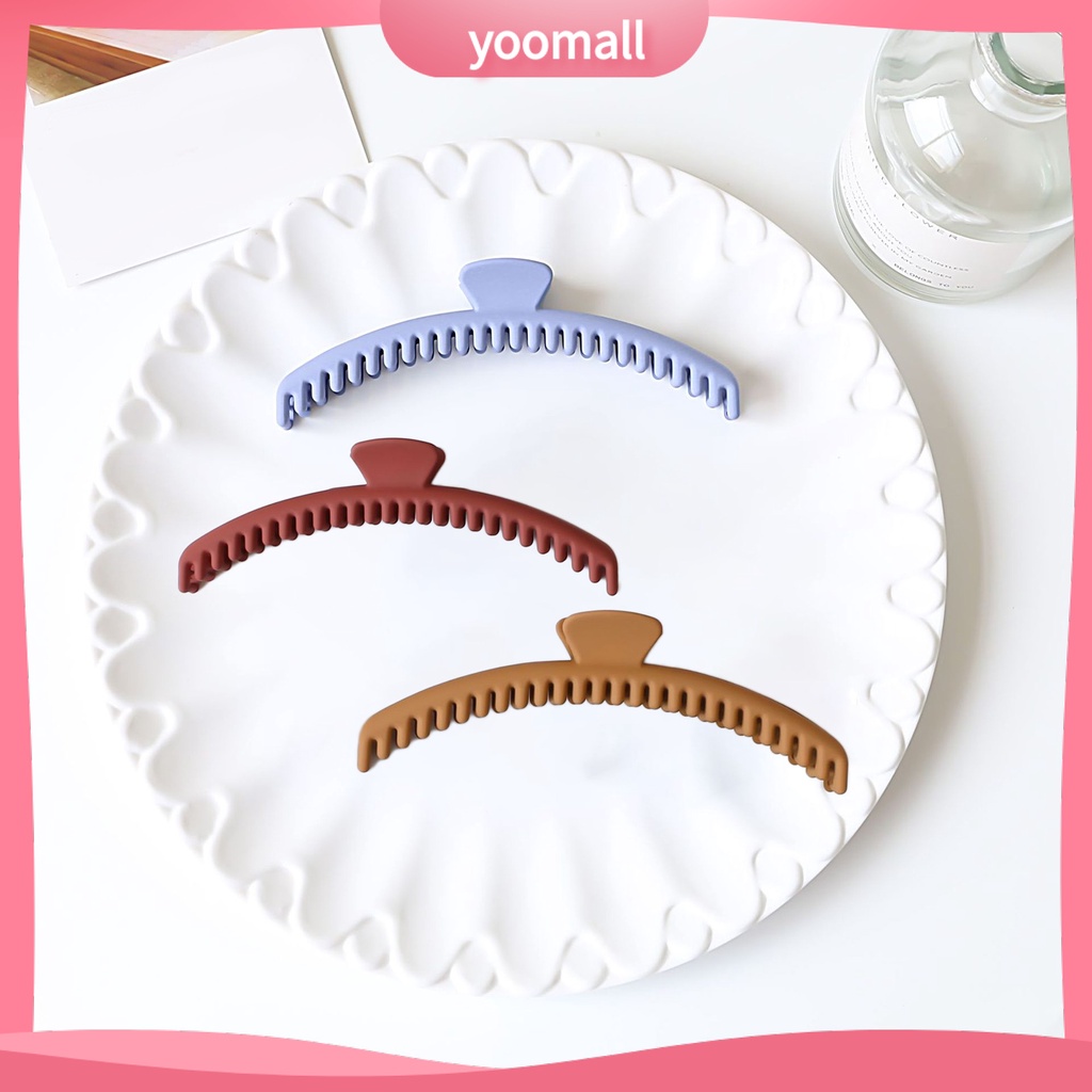 Kẹp Tóc Dạng Cong Hình Cá Mập Màu Sắc Trơn Chống Trượt