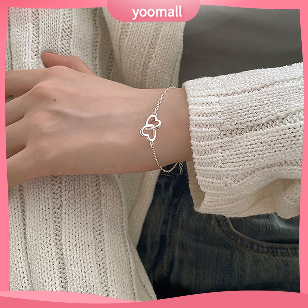 Vòng Tay Mặt Trái Tim Màu Sắc Đơn Giản Cho Nữ