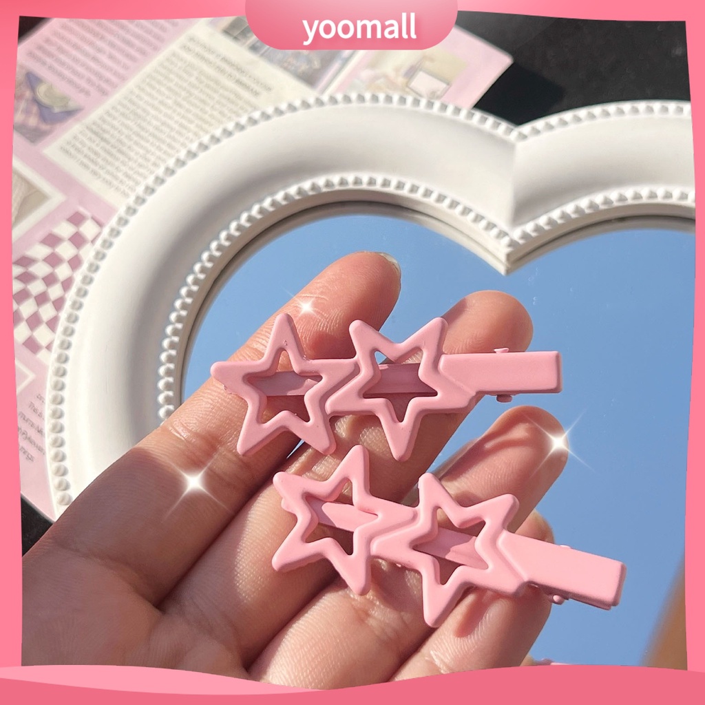 Kẹp Tóc Rỗng Siêu Nhẹ Không Trượt Hình Ngôi Sao Màu Sắc Tươi Sáng Cho Nữ