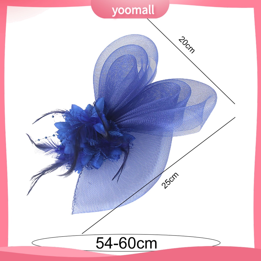 Mũ Tai Thỏ Phối Lưới Đính Lông Vũ Hóa Trang Cô Dâu