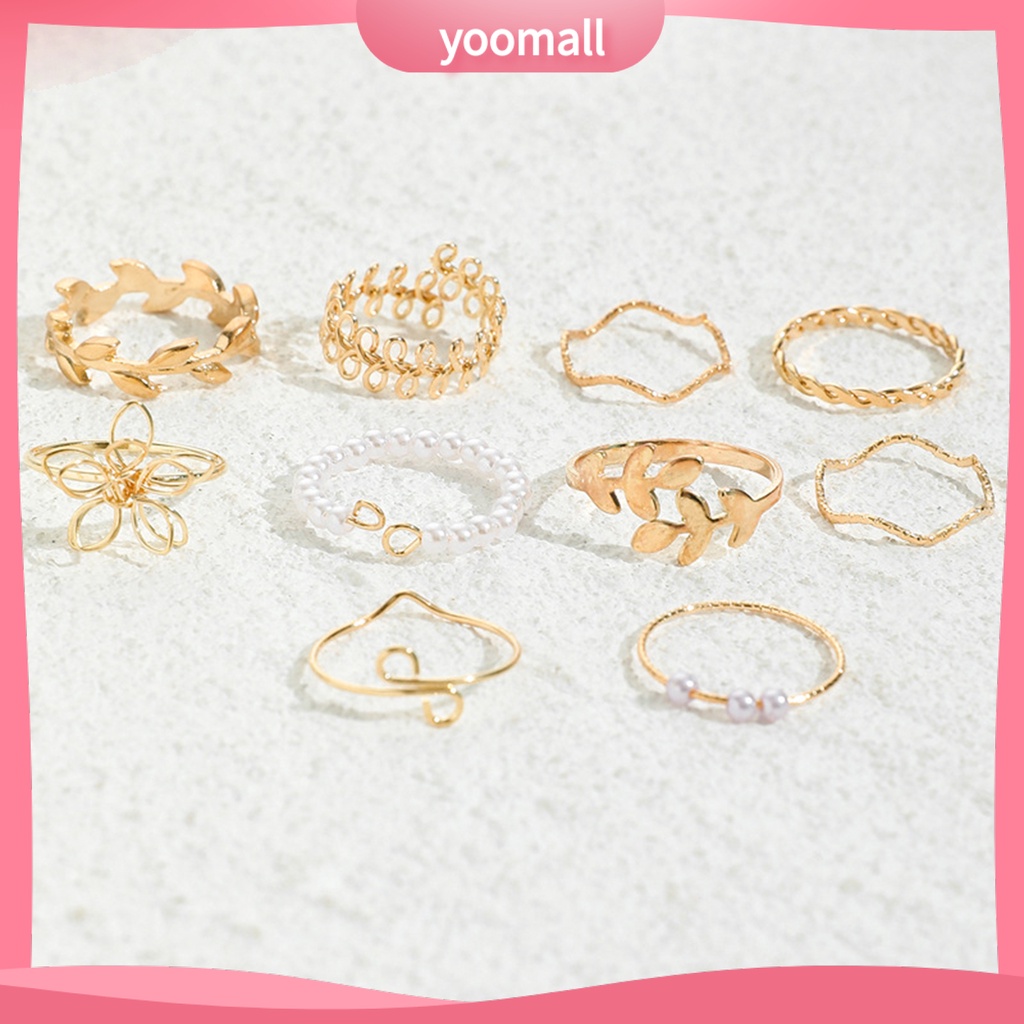 Set 10 Nhẫn Đeo Khớp Ngón Tay Phong Cách Bohemian