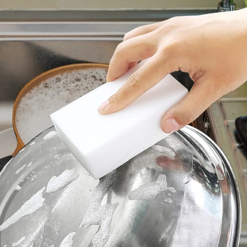Miếng Bọt Biển Nano Rửa Chén Màu Trắng Có Thể Tái Sử Dụng