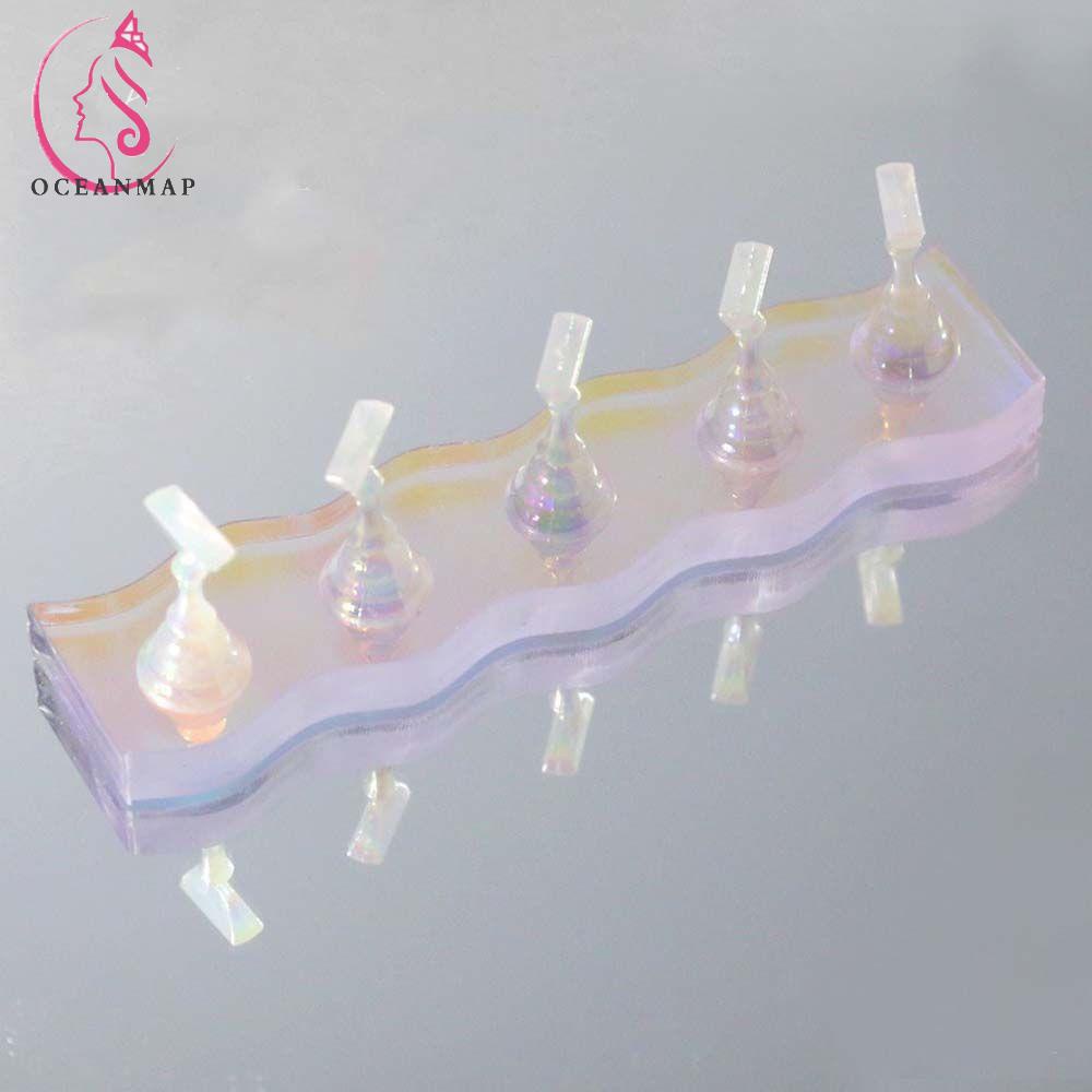 OCEANMAP Đế Nam Châm Trưng Bày Móng Tay Giả Hình Vuông Màu Aurora Thời Trang Đứng