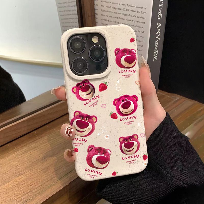 Ốp Điện Thoại Mềm Chống Sốc In Hình Gấu Dâu Tây Đơn Giản Cho Iphone 8p 14Promax 7 1213In 11 2DXL