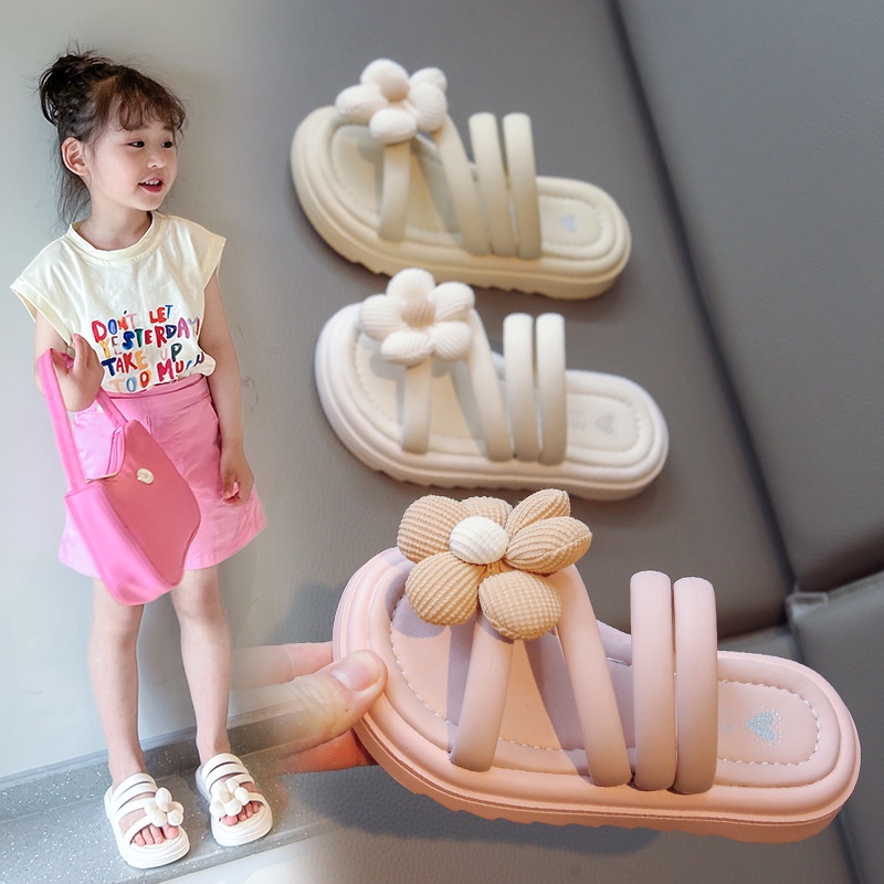 Dép Sandal Đế Mềm Thoải Mái Đính Hoa Thời Trang Mùa Hè 2023 Cho Bé Gái