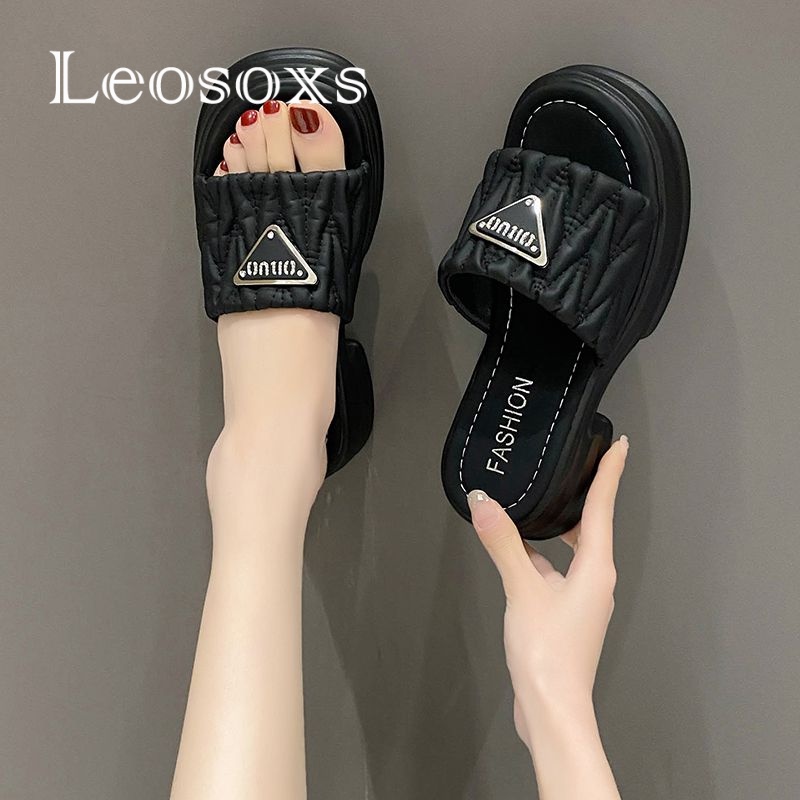 Leosoxs dép sandal nữ dép nữ dép bánh mì nữ dép bánh mì Chống Trượt 071309