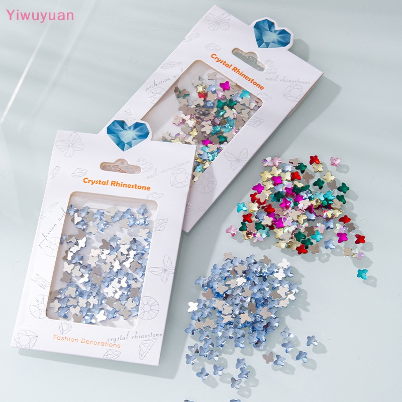 Bộ 100 Phụ Kiện Trang Trí Móng Tay Hình Bướm 3D DIY Mới