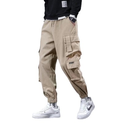 Quần dài kaki BEFOYI SLC139 túi hộp dáng rộng phối dây bảo hộ lao động size lớn M-5XL cho nam đi làm ngoài trời
