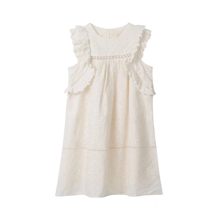 Đầm Công Chúa Chất Liệu Cotton Phối Ren Thời Trang Mùa Hè Hàn Quốc 2023 Mới Cho Bé Gái