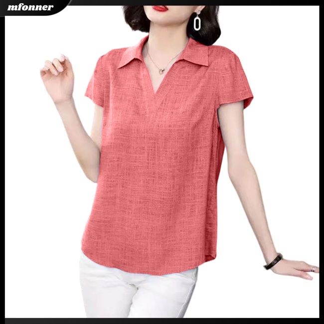 Áo Thun Nữ Tay Ngắn Cổ Chữ V Plus Size