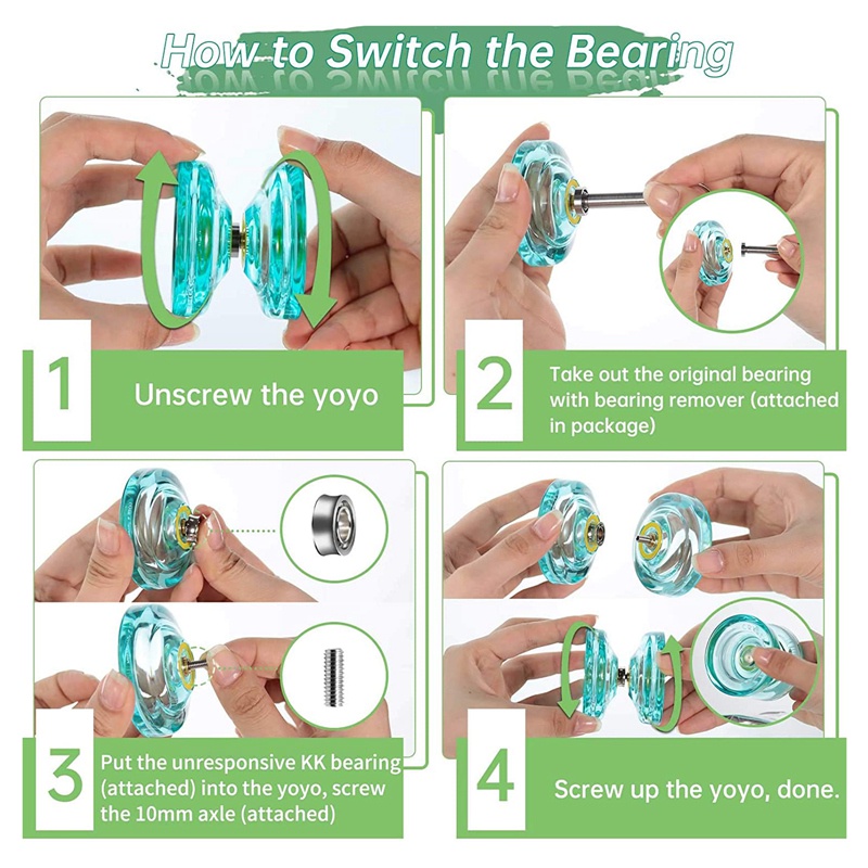 Magicyoyo k2 plus crystal responsive yoyo, yo-yo mục đích kép với vòng bi không phản hồi thay thế cho trung gian