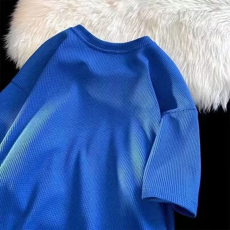 Áo Thun Trơn Tay Ngắn Cổ Tròn Plus Size M-8XL Phong Cách Hàn Quốc Cho Nam