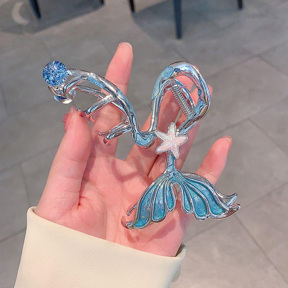 Anemone Kẹp Tóc Hình Đuôi Cá / Sao Biển Cỡ Lớn Thanh Lịch Rửa Mặt Phong Cách Hàn Quốc