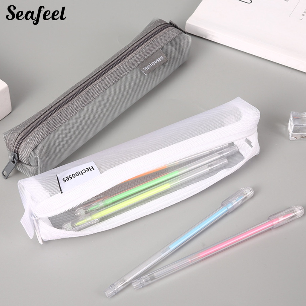 Túi Đựng Bút Bằng Nilon Trong Suốt Kiểu Dáng Đơn Giản Thời Trang