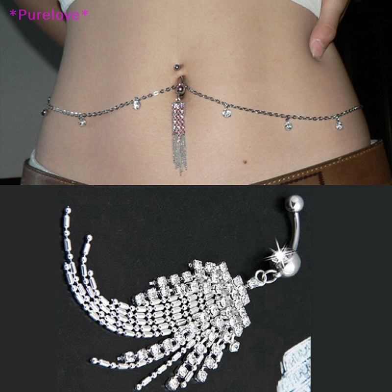 Khuyên Rốn 14G Đính Đá Pha Lê Tua Rua Thời Trang Mới