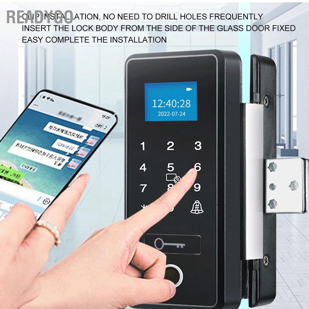 ReadyGo Khóa Cửa Kính Vân Tay Màn Hình Cảm Ứng An Toàn Báo Pin Yếu Mật Khẩu Với Chìa Thẻ IC Cho Đôi