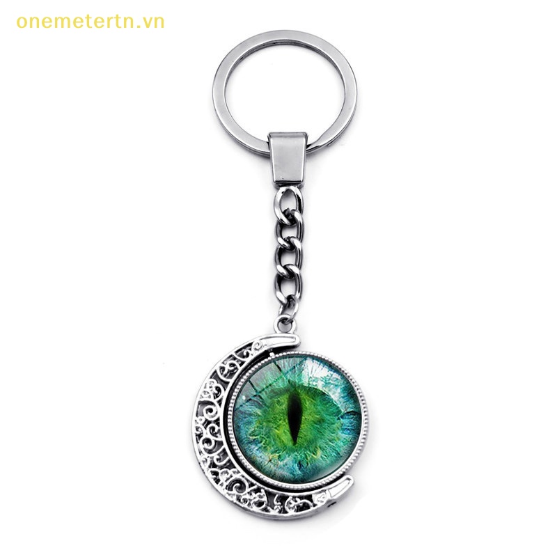 Onemetertn Móc Khóa Đính Đá Quý Hai Mặt Họa Tiết Mặt Trăng Cổ Điển Thời Trang Sáng Tạo Dành Cho Trang Trí Túi Xách