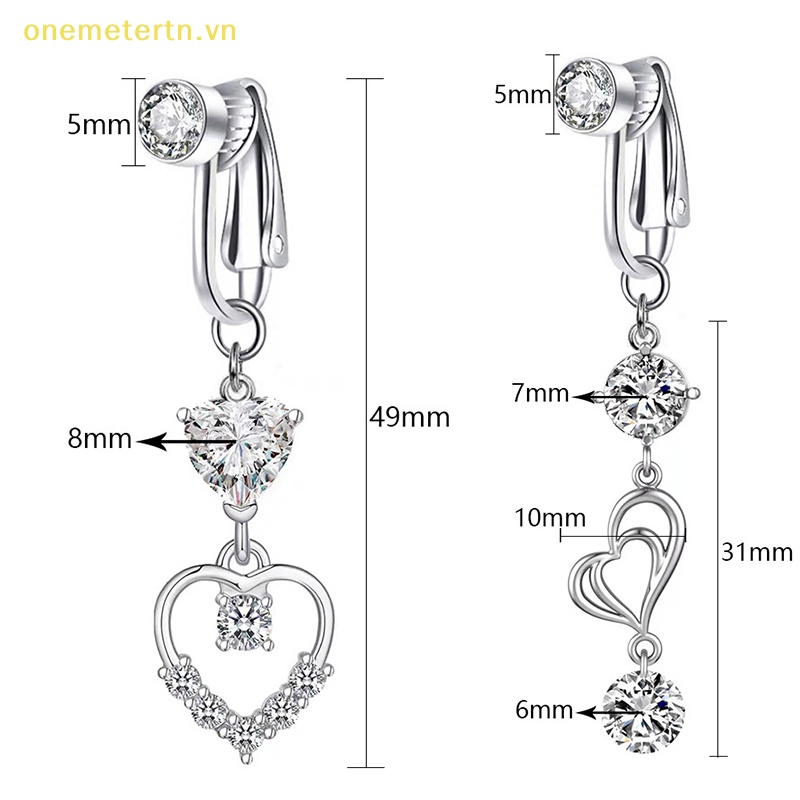 Khuyên RốN HìNh Tim ĐíNh Đá Zircon Giả Dễ Thương Cho Nữ