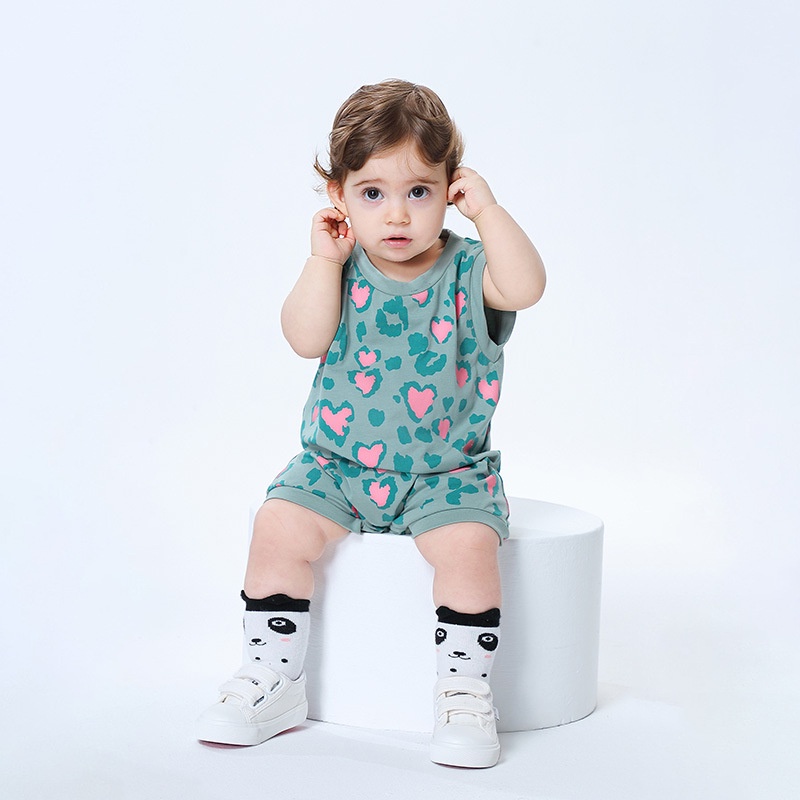 Áo liền quần BCBL sát nách hình khủng long dễ thương cho bé trai