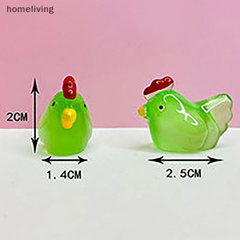 Bộ 5 Tượng Gà Con 3D Bằng Nhựa Phát Sáng Trong Bóng Tối Trang Trí Thủ Công