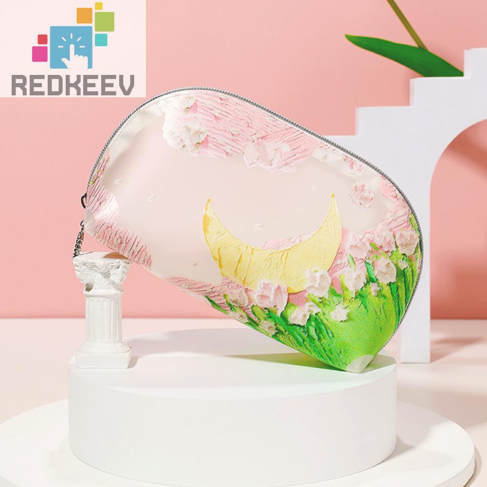 Túi Đựng Mỹ Phẩm Bằng TPU Họa Tiết Hoa Đa Năng Tiện Dụng Cho Nữ