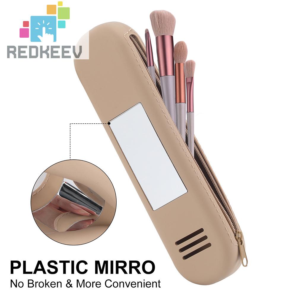 Túi Đựng Cọ Trang Điểm Bằng Silicone Thoáng Khí Có Khóa Kéo