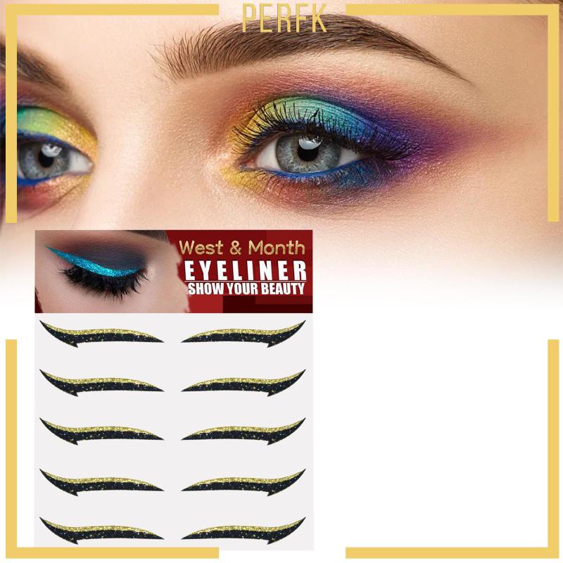 Bộ 5 Cặp Miếng Dán Kẻ Mắt Màu Lấp Lánh Dễ Sử Dụng Dùng Để Trang Điểm Hóa Trang Cho Nữ