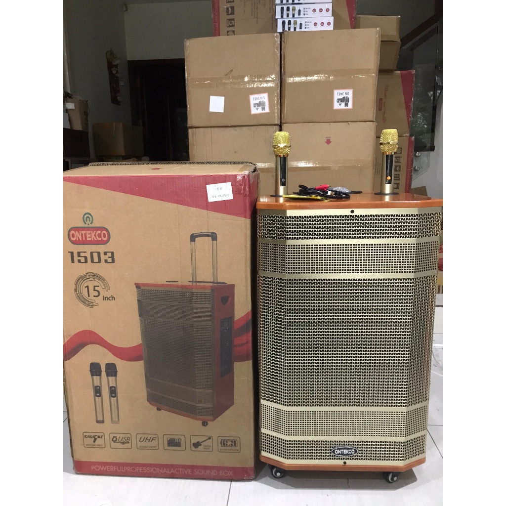 [Mã 159ELHA80K giảm 8% đơn 400KLoa kéo bluetooth ONTEKCO 1502 Và 1503pro - Bass 40CM 3 đường tiếng kèm 2 micro không dây