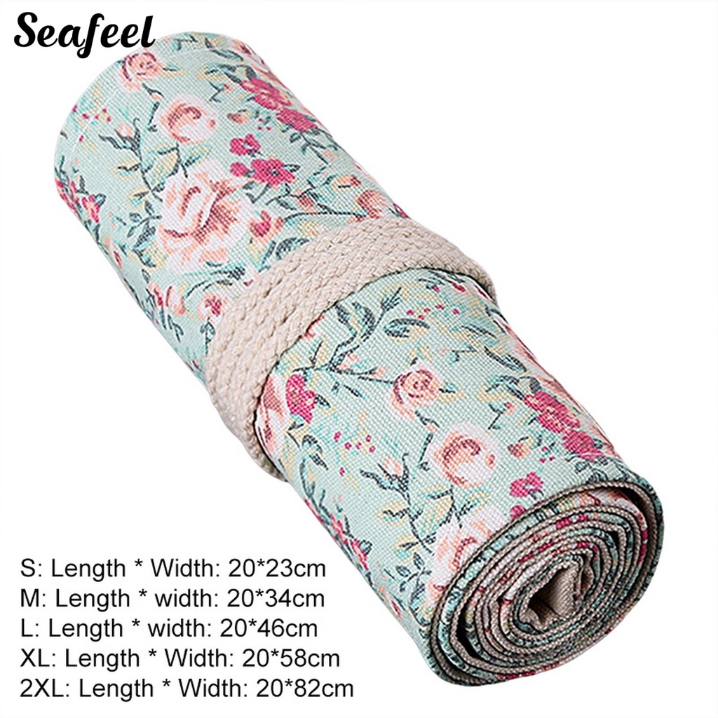 Túi Cuộn Đựng Bút Bằng Vải Canvas Cỡ Lớn 12 / 24 / 36 / 48 / 72