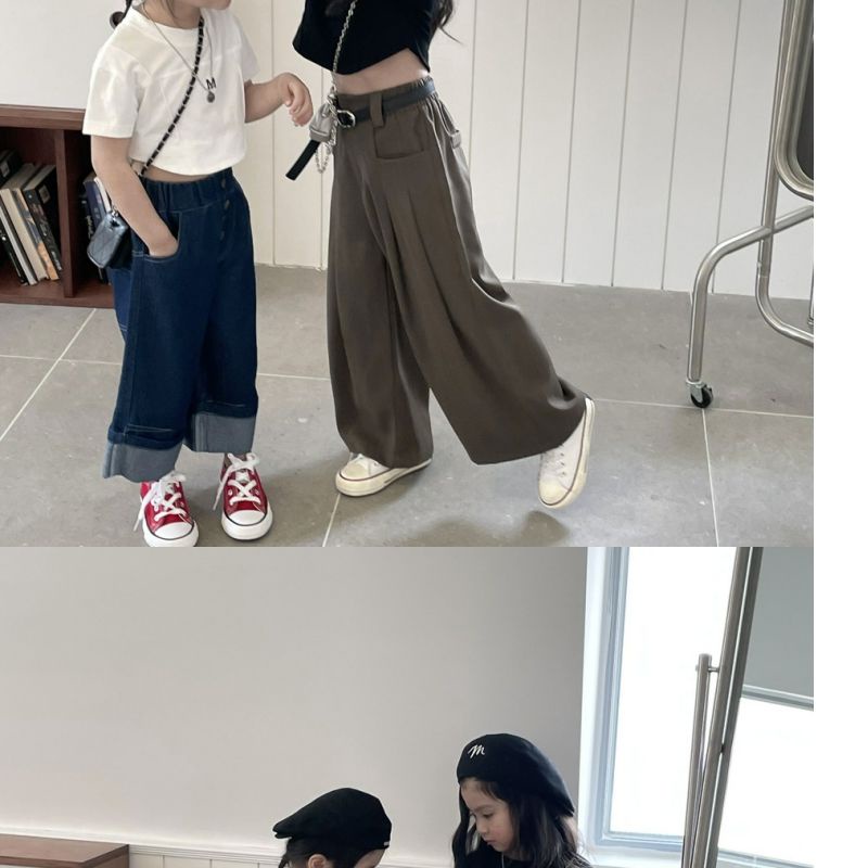 Áo Thun Cotton Ngắn Tay Màu Sắc Trơn Thời Trang Mùa Hè Cho Bé Gái