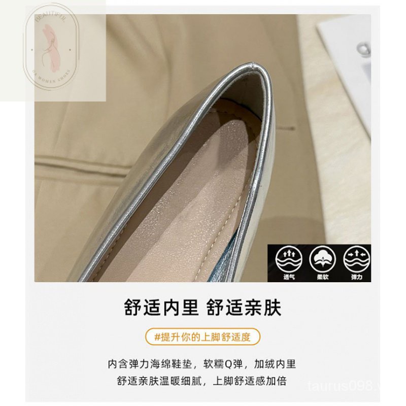 Giày Da PU Cao Su Mũi Tròn Đế Thấp 3cm Phong Cách Mới 2023 Cho Nữ