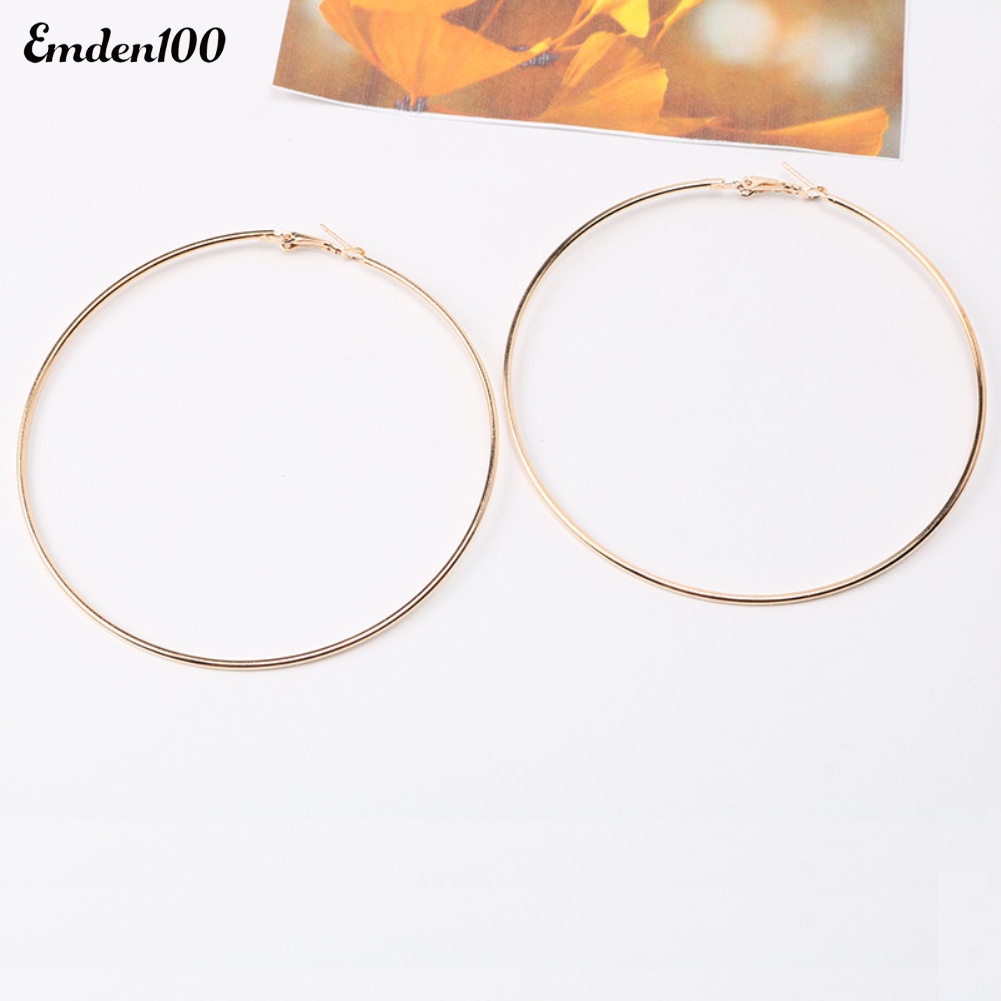 Đôi Khuyên Tai Tròn Rỗng Đơn Giản Thời Trang Cho Nữ