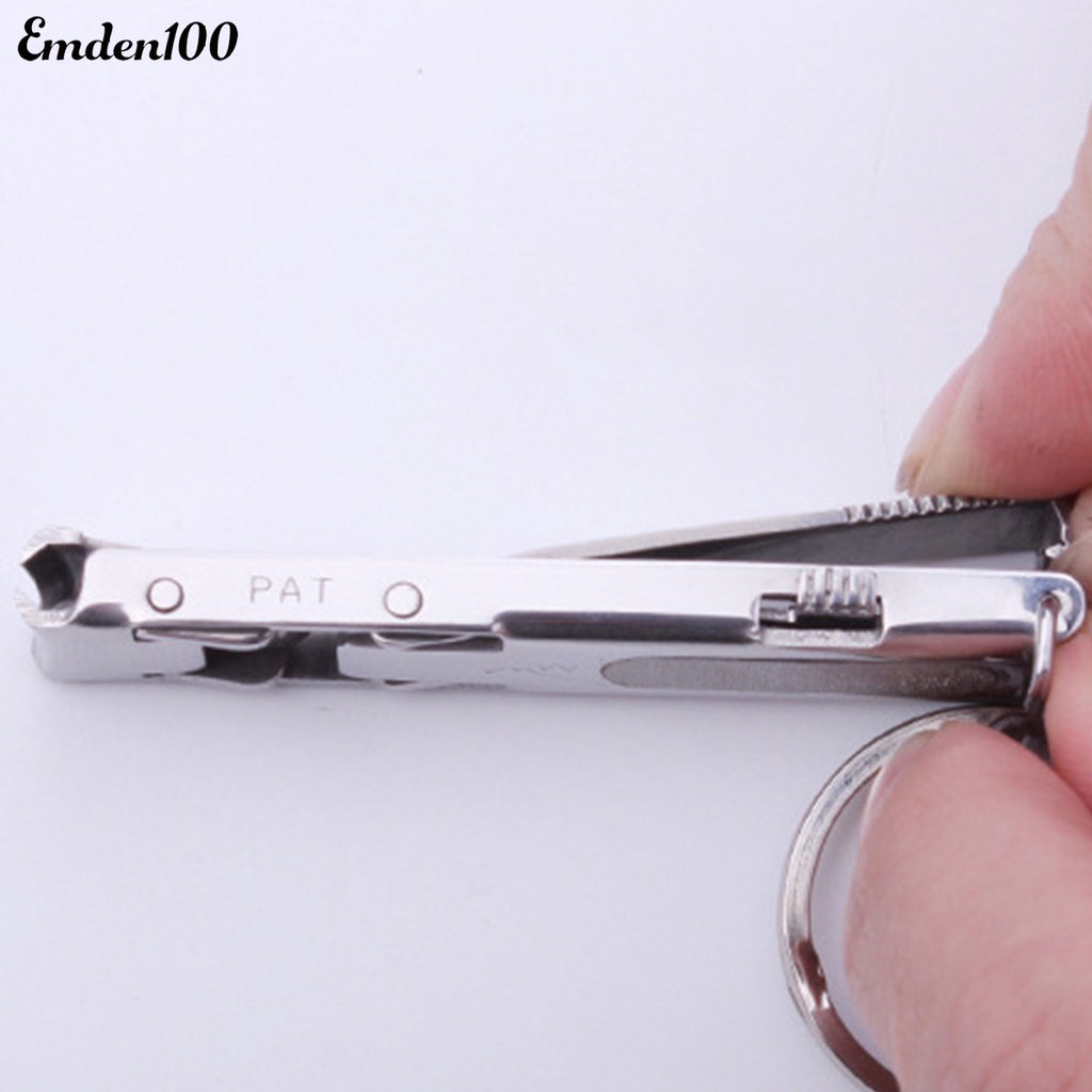 Emden Dụng Cụ Cắt Móng Tay Có Thể Tháo Rời Dạng Vòng Tròn Lưỡi Cong Siêu Mỏng An Toàn Kết Cấu Mịn Có Móc Khóa Cho Người