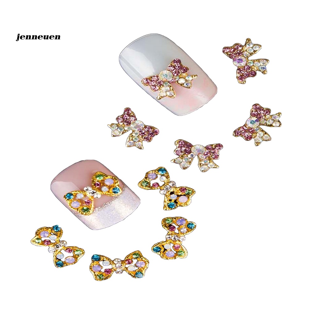 Set 10 Phụ Kiện Trang Trí Móng Tay Nghệ Thuật Đính Đá 3D Nhiều Màu Sắc Thời Trang DIY