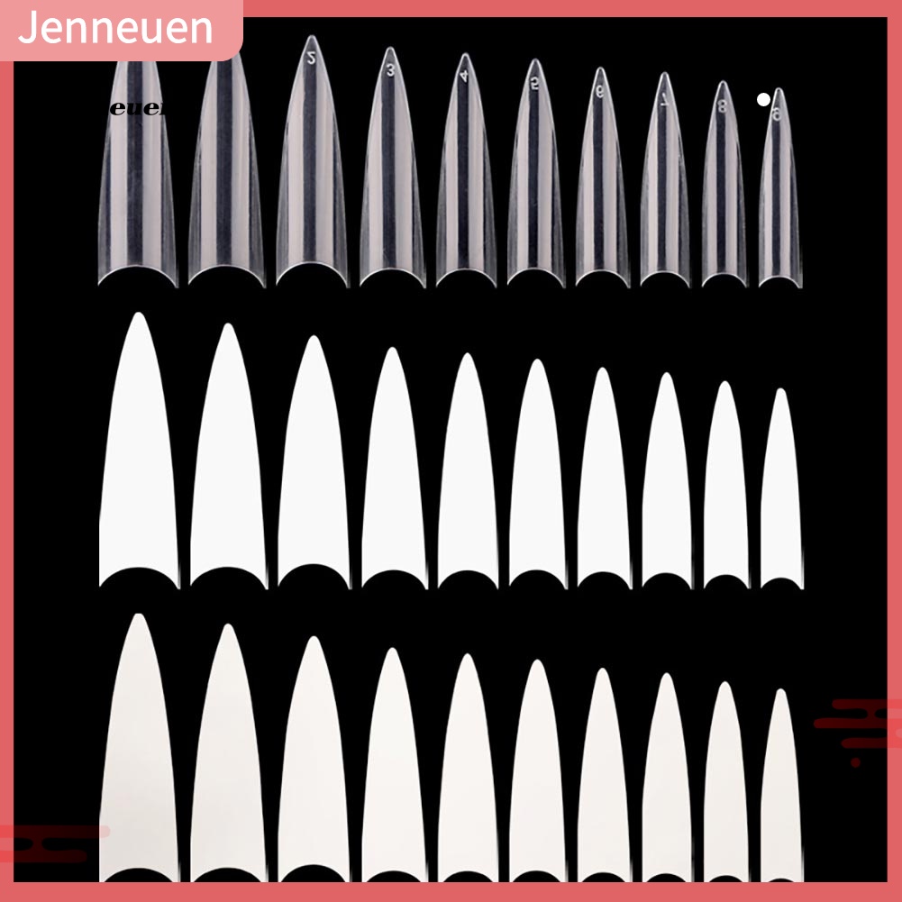 Bộ 600 Móng Tay Giả Che Phủ Toàn Diện Đầu Nhọn