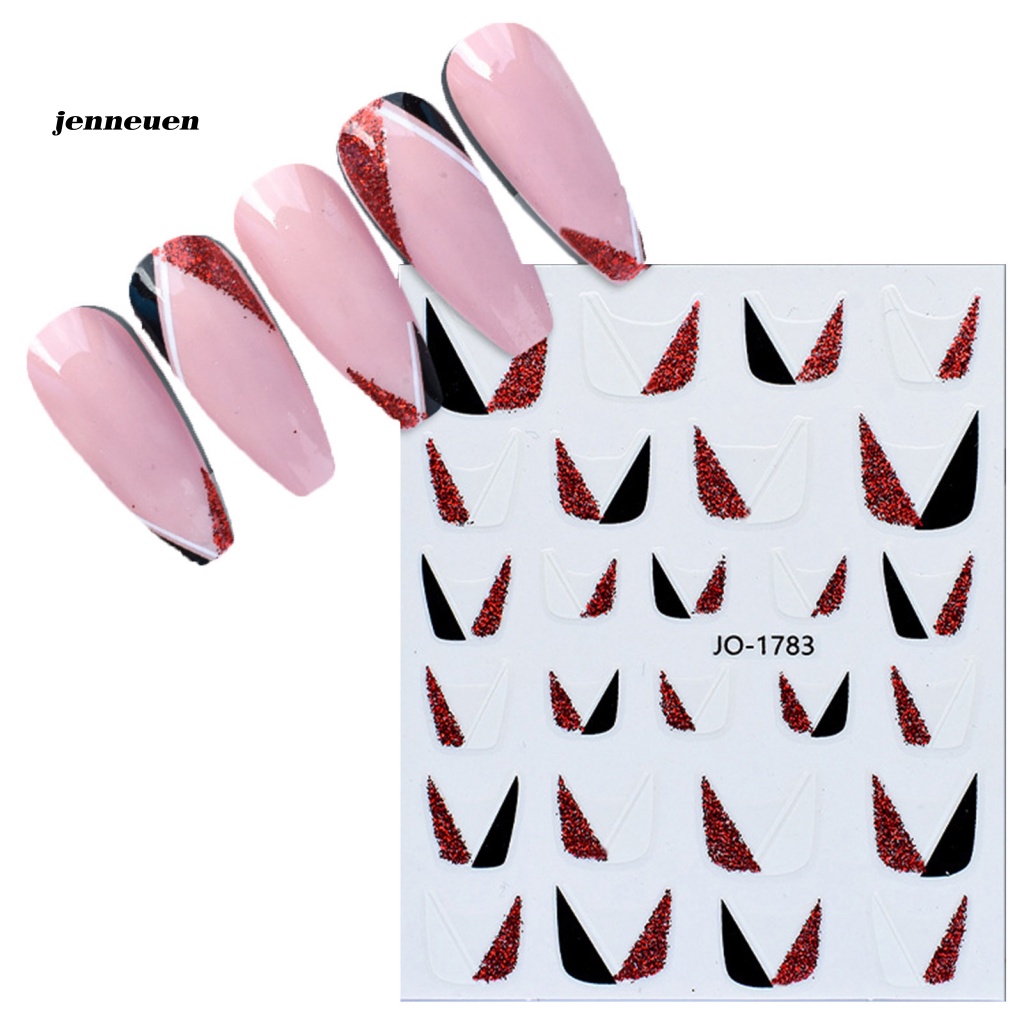 Nhãn Dán Trang Trí Móng Tay Tự Dính Lấp Lánh Kiểu Pháp