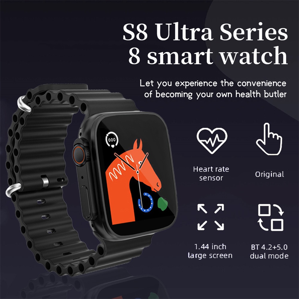 Bộ Đồng Hồ Thông Minh bluetooth Không Dây Màn Hình hd 1.44 inch s8 ultra series 8