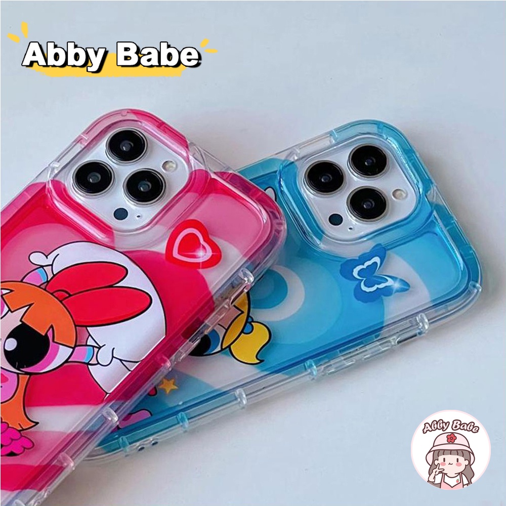 Ốp Điện Thoại TPU Mềm Hình Powerpuff Girls Màu Gradient Cho IPhone 14 Pro Max 12 11 Pro Max X XS XR 7Plus