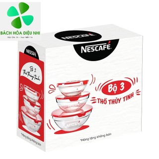 Bộ 3 thố thủy tinh cao cấp từ quà km từ nescafe