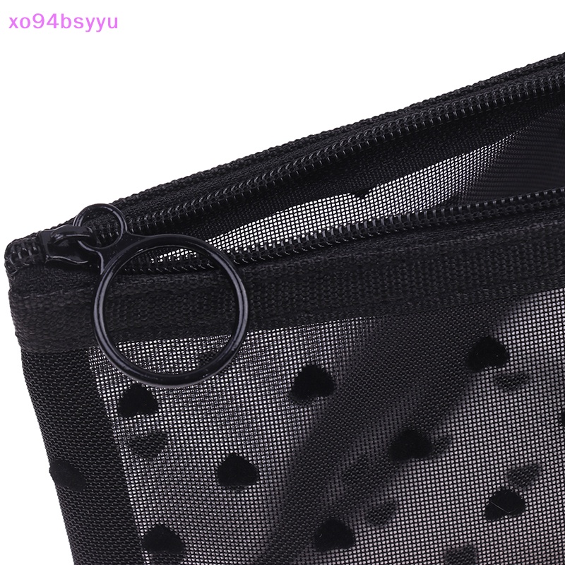 Túi Lưới Đựng Mỹ Phẩm Xo94Bsyu Màu Đen Có Khóa Kéo Tiện Dụng