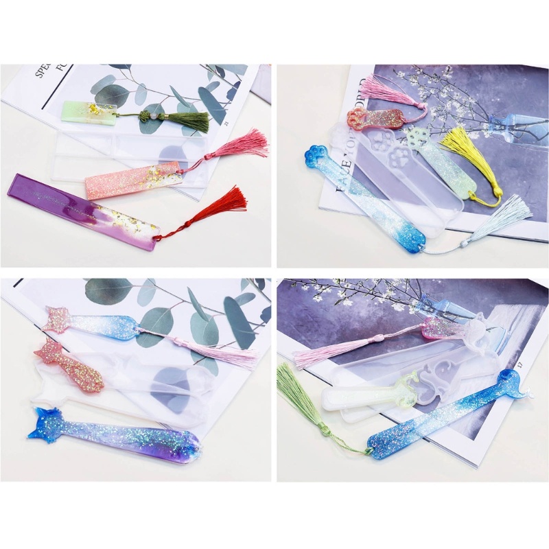 Nav handmade bookmark mặt dây chuyền khuôn nhựa hình chữ nhật mèo vuốt cá heo khuôn silicone khuôn đúc nhựa cho trang trí tự làm