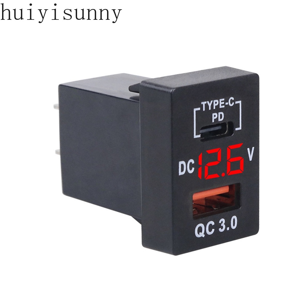 Củ Sạc Cổng USB 3.0 QC3.0 12V 24V Có Đèn LED Vôn Kế Cho Xe Hơi Toyota