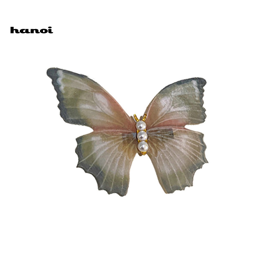 Kẹp Tóc Vải Tuyn Hai Lớp Đính Ngọc Trai Nhân Tạo Ổn Định Thanh Lịch Dành Cho Nữ