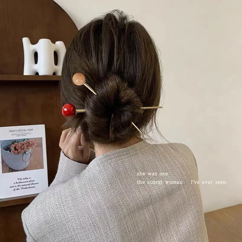 Trâm Cài Tóc Kim Loại Màu Bạc Đơn Giản Cho Nữ