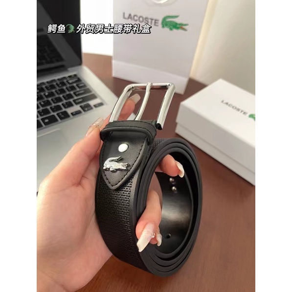 Lacoste thắt lưng nam da thật sang trọng dây đeo thắt lưng quần jean ghim khóa thắt lưng hộp quà
