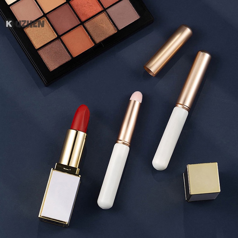 Kuzhen Cọ Tô Son Môi Đầu Tròn mini Có Nắp Đậy